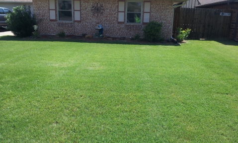 Green Lawns in August in Duncan Oklahoma